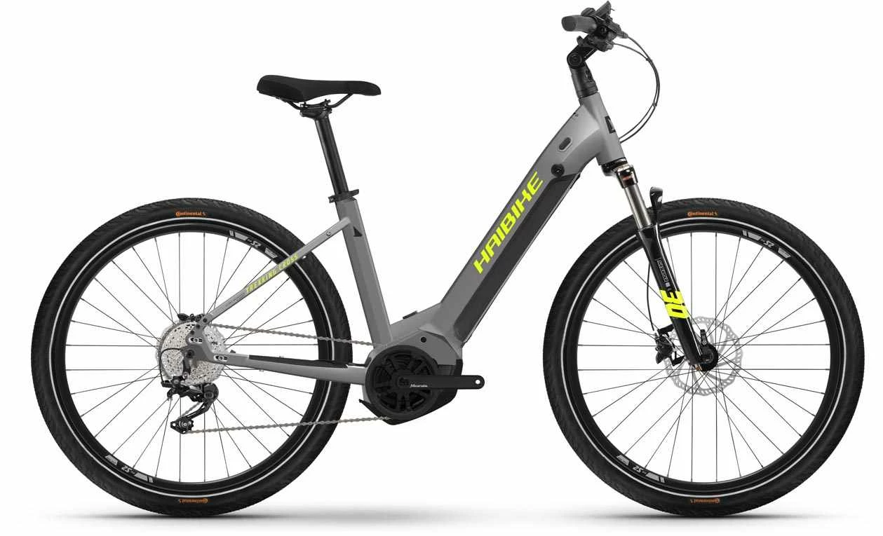 Haibike Trekking 6 Cross Gloss Grey Neon VTC électrique Col De Cygne 3 Haibike Trekking 6 Cross Gloss Grey Neon VTC électrique Col De Cygne