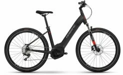 Haibike Trekking 6 Cross Matte Blk Red Reflex VTC électrique Col De Cygne