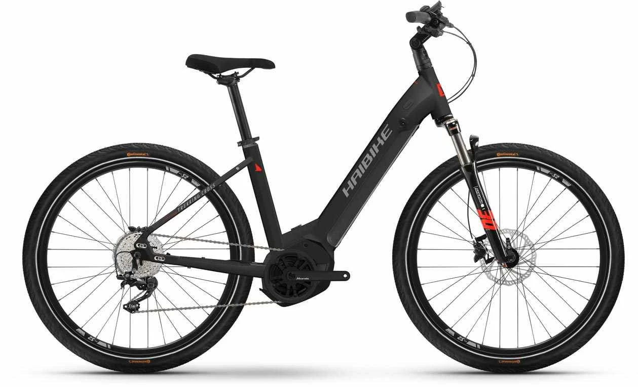 Haibike Trekking 6 Cross Matte Blk Red Reflex VTC électrique Col De Cygne 3 Haibike Trekking 6 Cross Matte Blk Red Reflex VTC électrique Col De Cygne