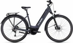 Cube Touring Hybrid ONE 500 Grey N White Vélo Trekking électrique Col De Cygne