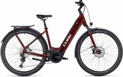 Cube Touring Hybrid EXC 625 Red N White Vélo Trekking électrique Col De Cygne